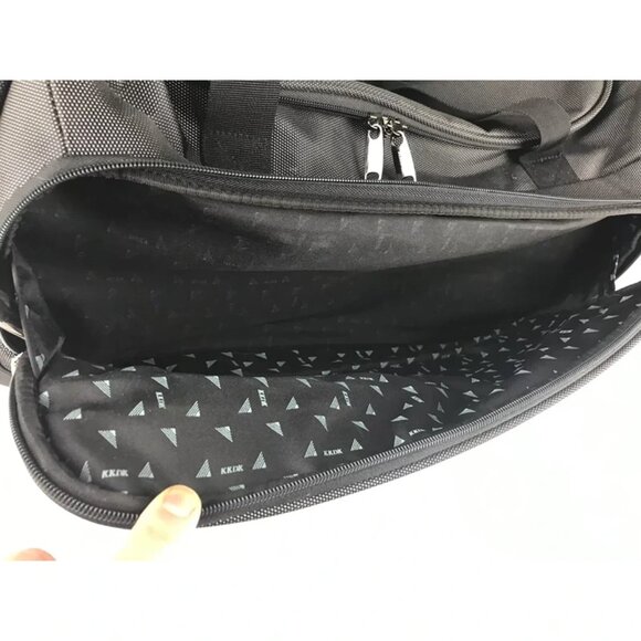 KKDK Unisex Adult‎ Black Gray Double Handles Pockets Trolley Duffle Luggage Bag - Picture 8 of 11